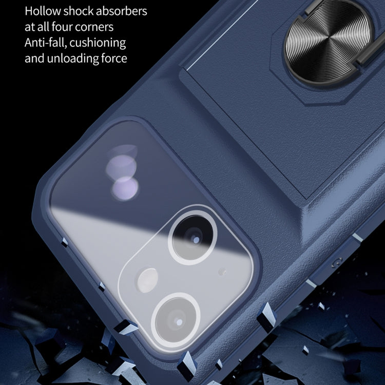 For iPhone 13 Card Ring Holder PC + TPU Phone Case