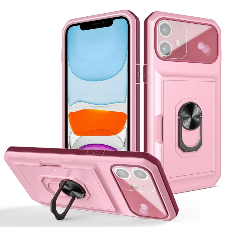 For iPhone 11 Card Ring Holder PC + TPU Phone Case