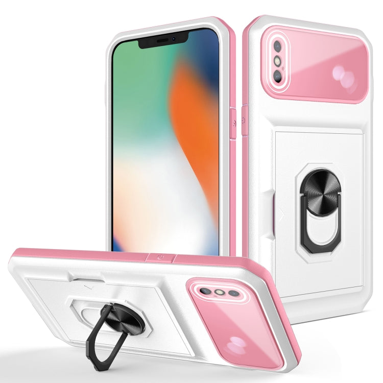 For iPhone XS Max Card Ring Holder PC + TPU Phone Case