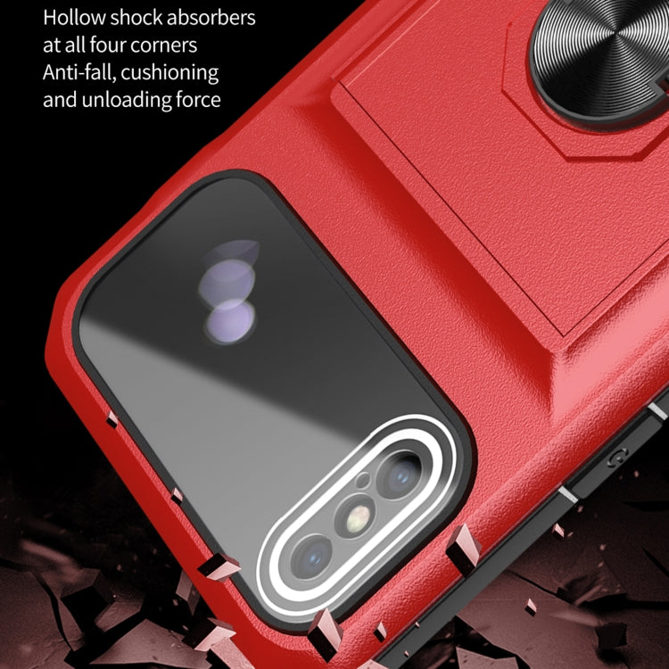 For iPhone XS Max Card Ring Holder PC + TPU Phone Case