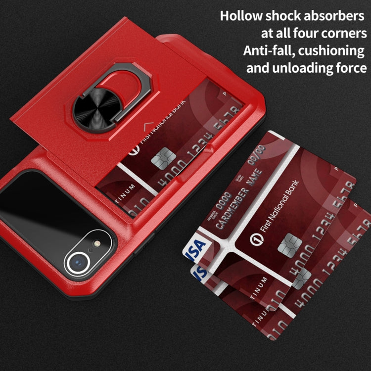 For iPhone XR Card Ring Holder PC + TPU Phone Case