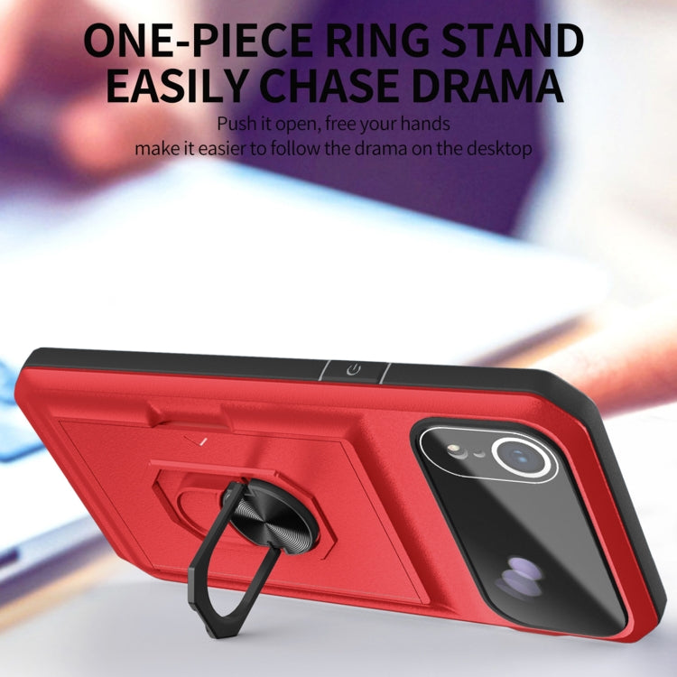 For iPhone XR Card Ring Holder PC + TPU Phone Case