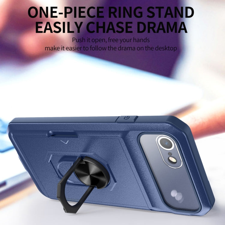 For iPhone SE 2022 / SE 2020 / 8 / 7 Card Ring Holder PC + TPU Phone Case