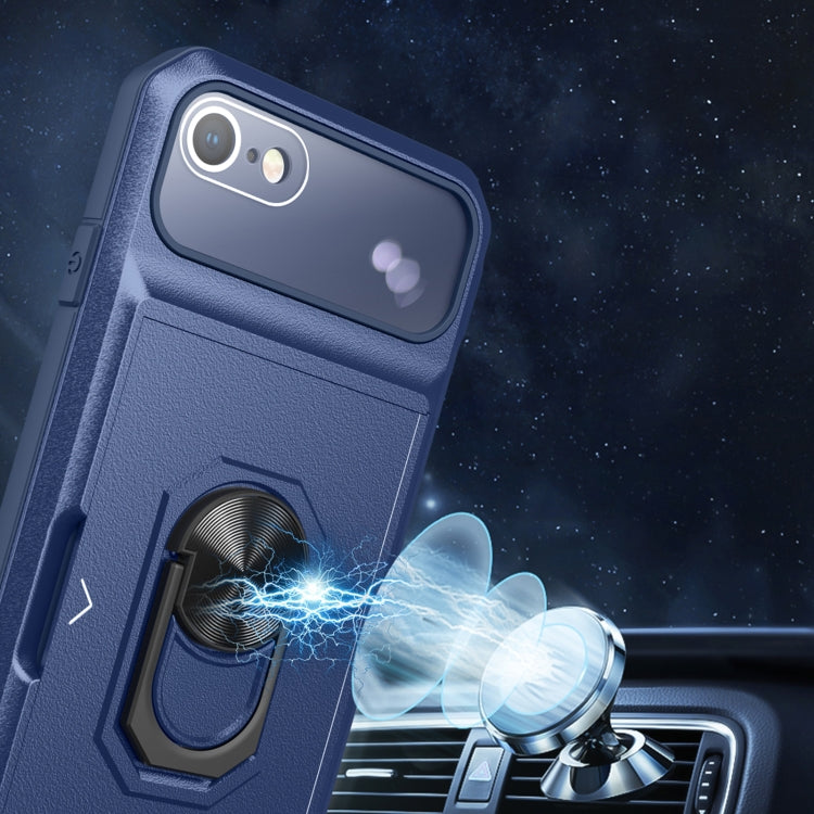 For iPhone SE 2022 / SE 2020 / 8 / 7 Card Ring Holder PC + TPU Phone Case