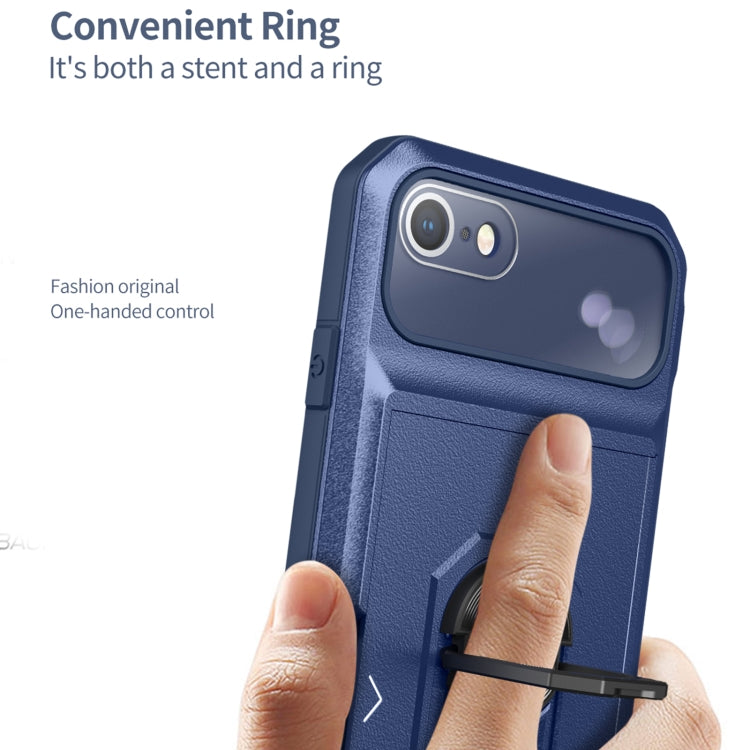 For iPhone SE 2022 / SE 2020 / 8 / 7 Card Ring Holder PC + TPU Phone Case