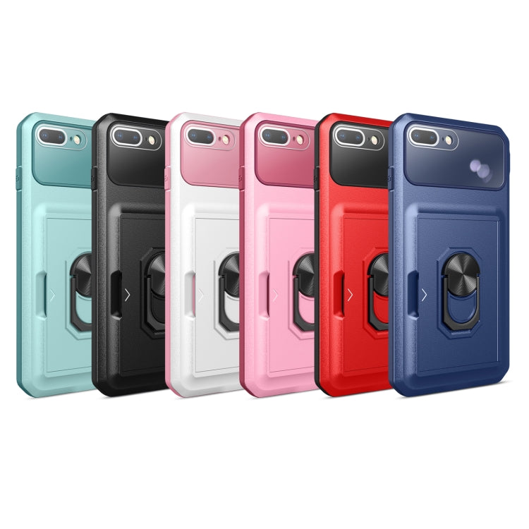 Card Ring Holder PC + TPU Phone Case For iPhone 8 Plus / 7 Plus
