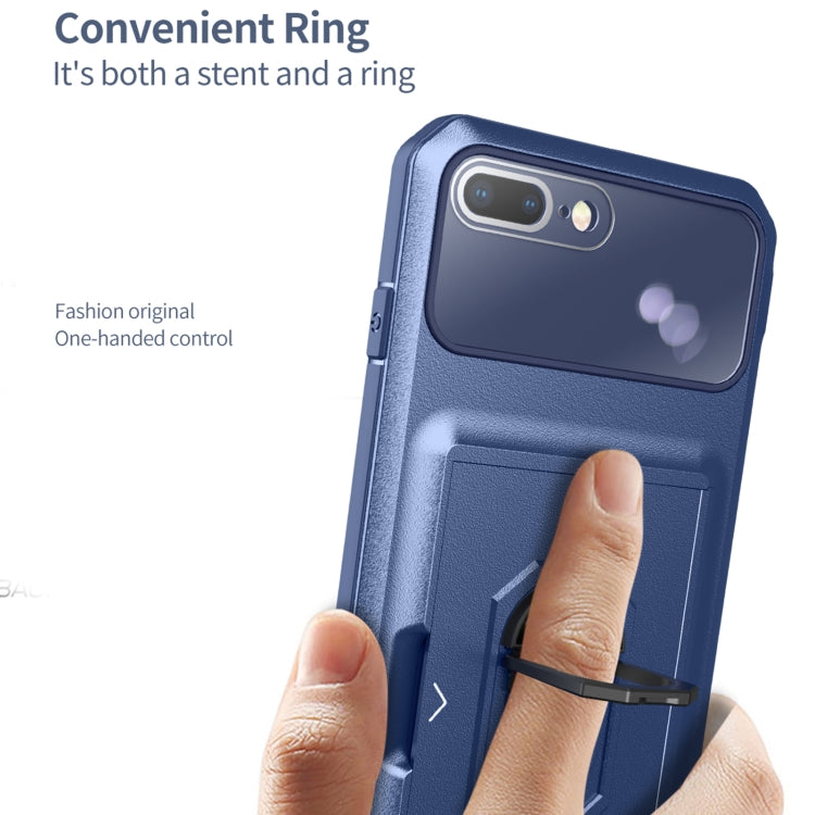 Card Ring Holder PC + TPU Phone Case For iPhone 8 Plus / 7 Plus