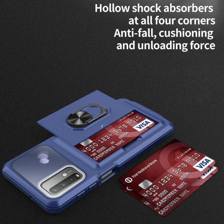 For Xiaomi Redmi Note 9 4G Card Ring Holder PC + TPU Phone Case