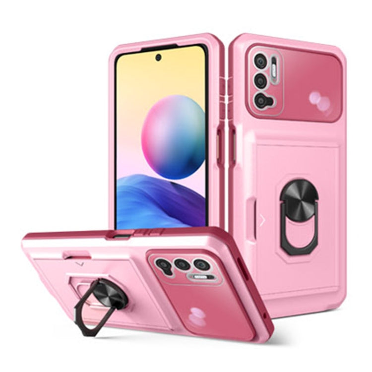 For Xiaomi Redmi Note 10 5G Card Ring Holder PC + TPU Phone Case