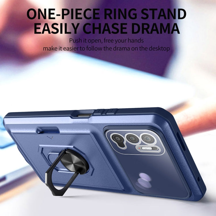 For Xiaomi Redmi Note 10 5G Card Ring Holder PC + TPU Phone Case