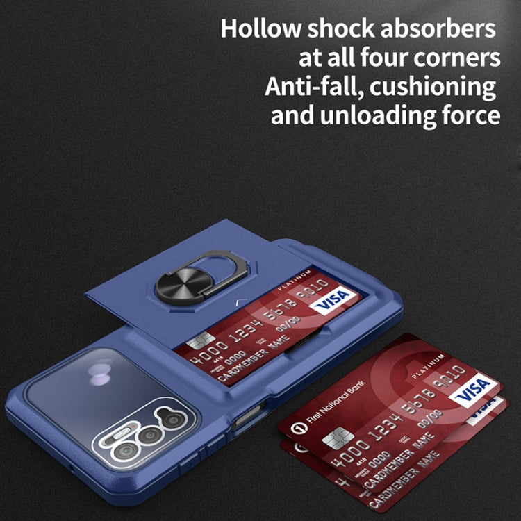 For Xiaomi Redmi Note 10 5G Card Ring Holder PC + TPU Phone Case