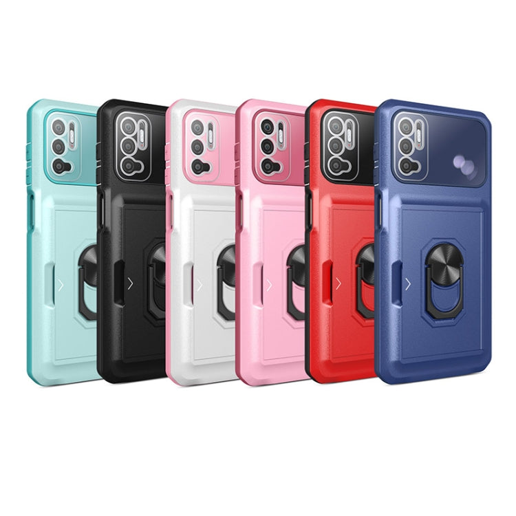 For Xiaomi Redmi Note 10 5G Card Ring Holder PC + TPU Phone Case