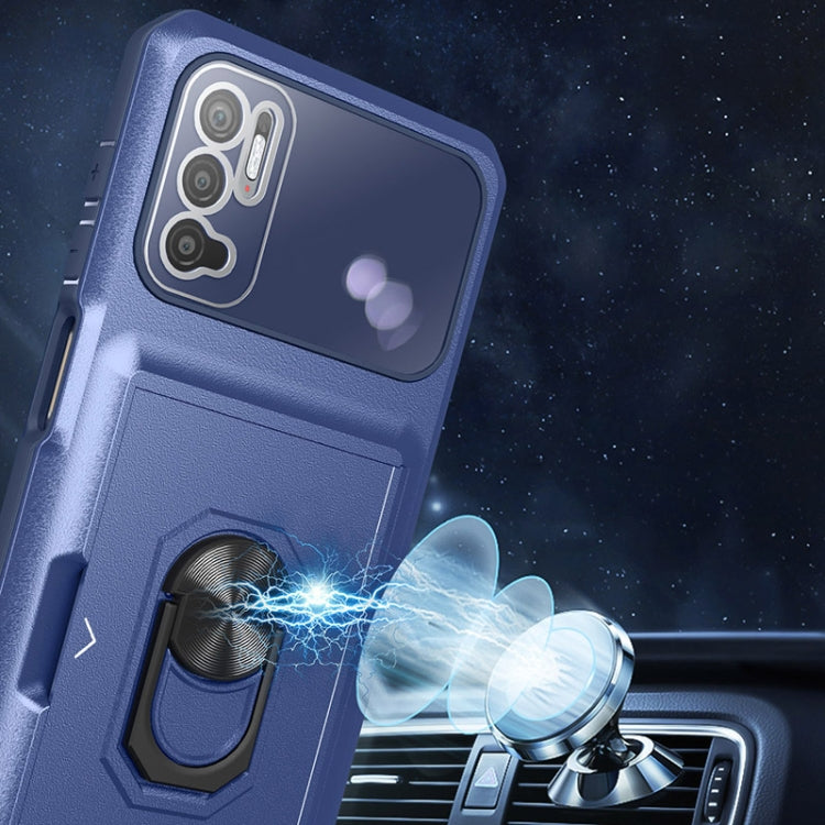 For Xiaomi Redmi Note 10 5G Card Ring Holder PC + TPU Phone Case