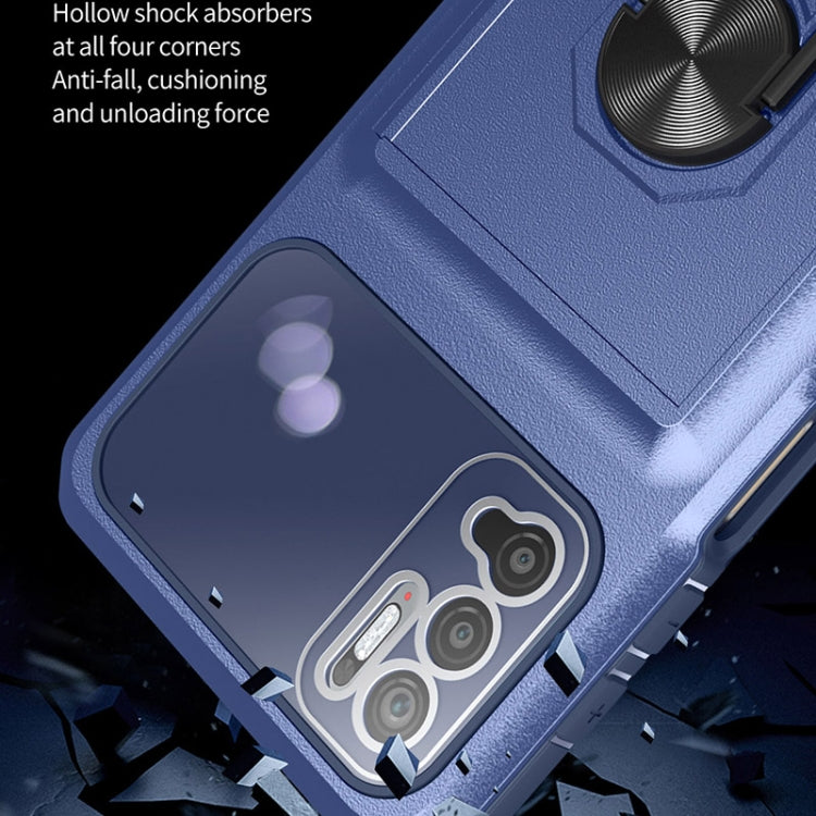 For Xiaomi Redmi Note 10 5G Card Ring Holder PC + TPU Phone Case