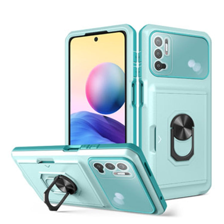 For Xiaomi Redmi Note 10 5G Card Ring Holder PC + TPU Phone Case