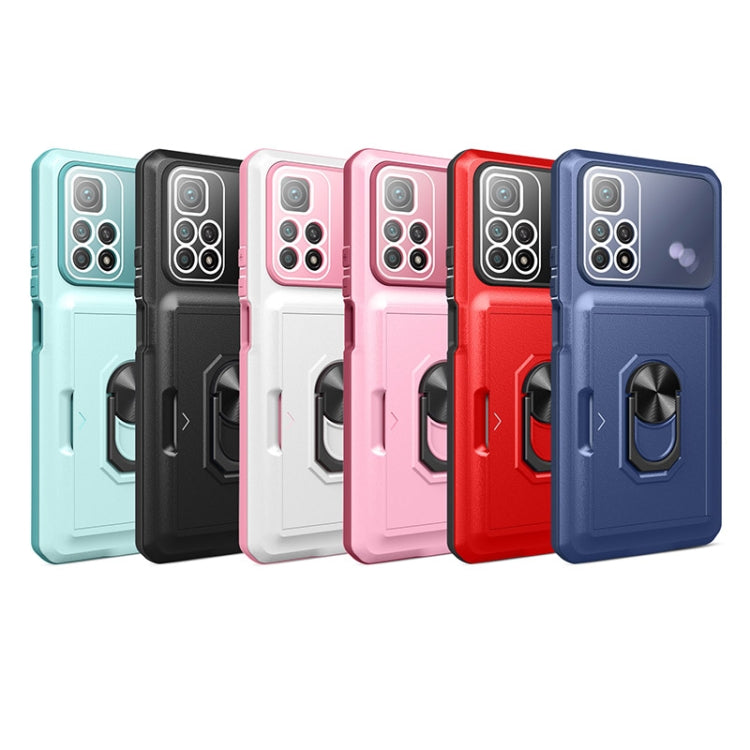 For Xiaomi Redmi Note 11 5G Card Ring Holder PC + TPU Phone Case