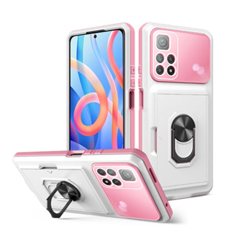 For Xiaomi Redmi Note 11 Pro Card Ring Holder PC + TPU Phone Case