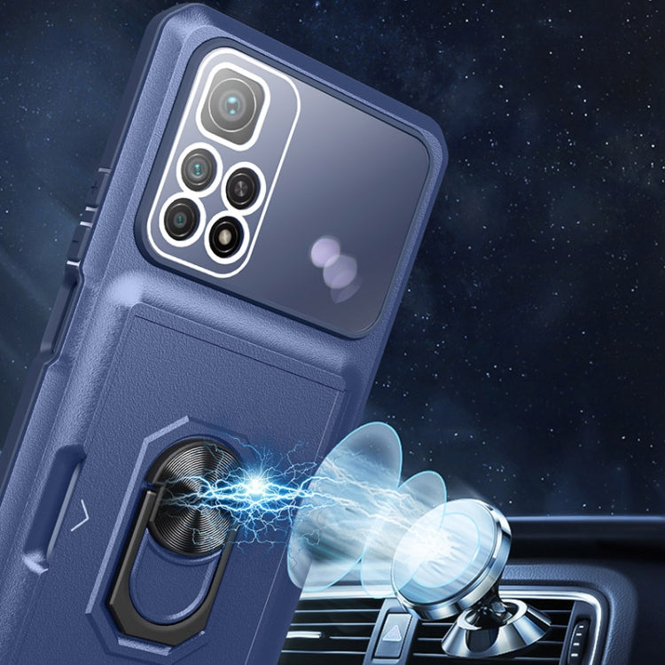 For Xiaomi Redmi Note 11 Pro Card Ring Holder PC + TPU Phone Case