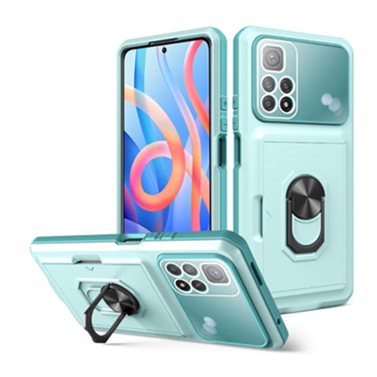 For Xiaomi Redmi Note 11 Pro Card Ring Holder PC + TPU Phone Case