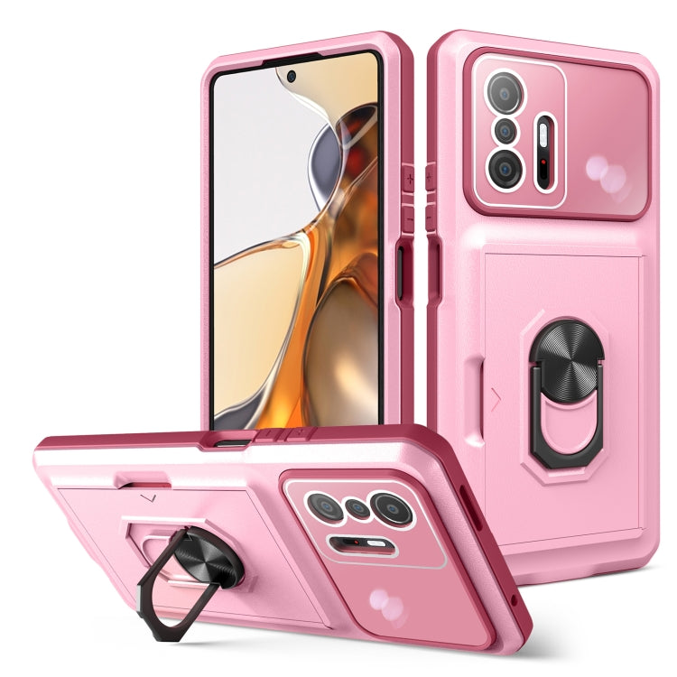 For Xiaomi Mi 11T / 11T Pro Card Ring Holder PC + TPU Phone Case