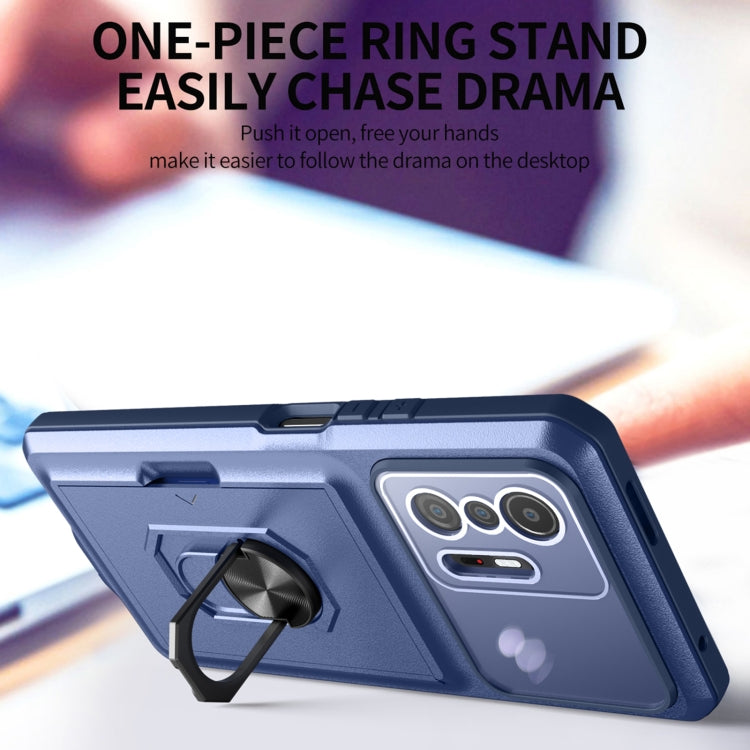 For Xiaomi Mi 11T / 11T Pro Card Ring Holder PC + TPU Phone Case