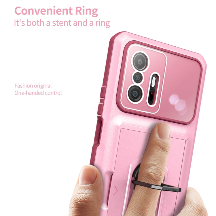 For Xiaomi Mi 11T / 11T Pro Card Ring Holder PC + TPU Phone Case