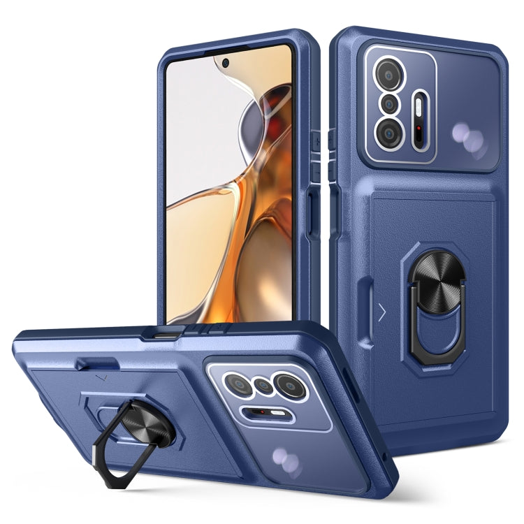 For Xiaomi Mi 11T / 11T Pro Card Ring Holder PC + TPU Phone Case