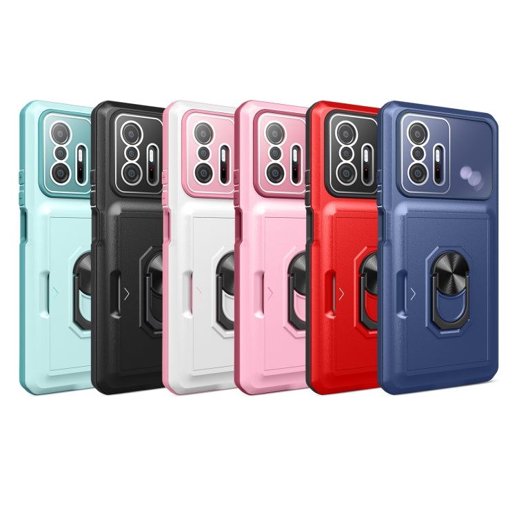 For Xiaomi Mi 11T / 11T Pro Card Ring Holder PC + TPU Phone Case