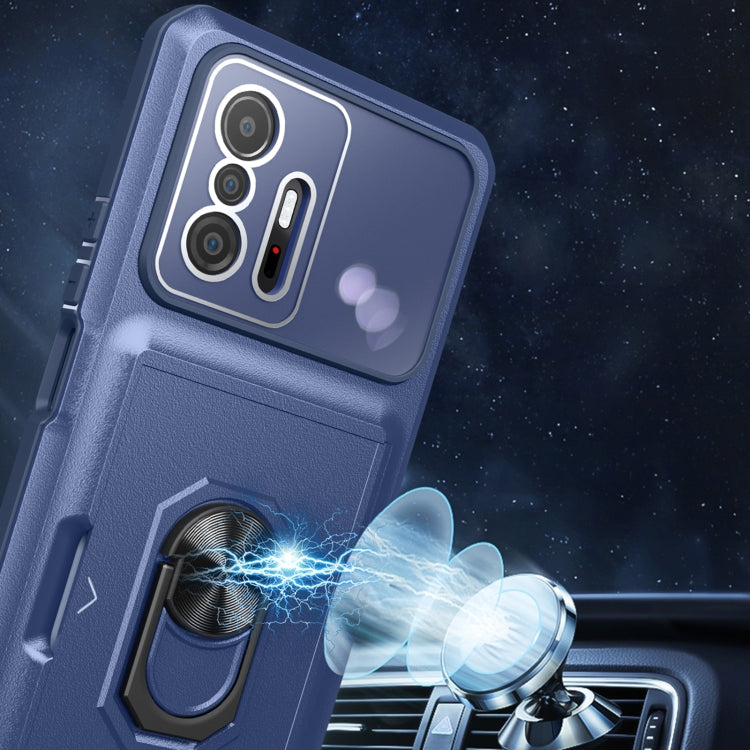 For Xiaomi Mi 11T / 11T Pro Card Ring Holder PC + TPU Phone Case