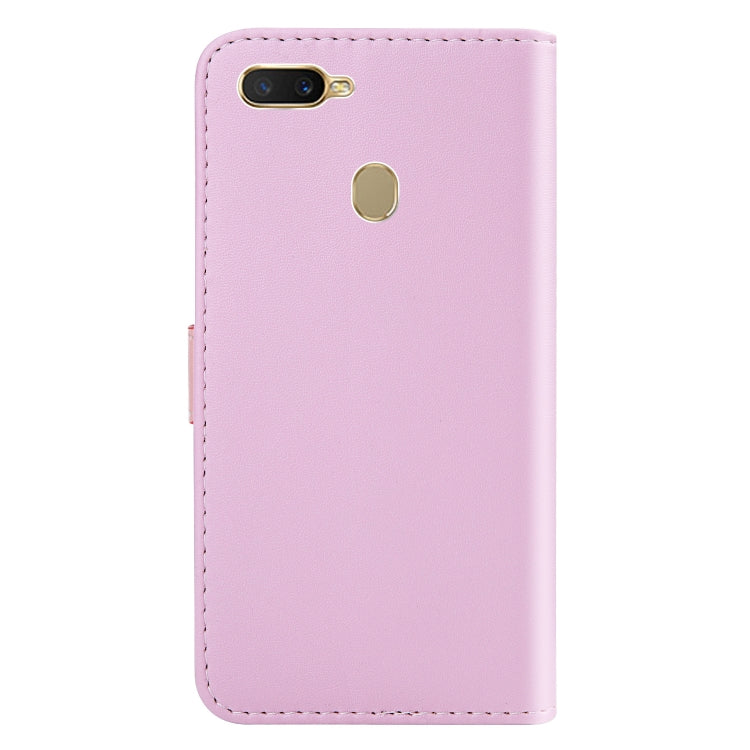 For OPPO A7 / A5s / A12 Tricolor Stitching Horizontal Flip Leather Phone Case