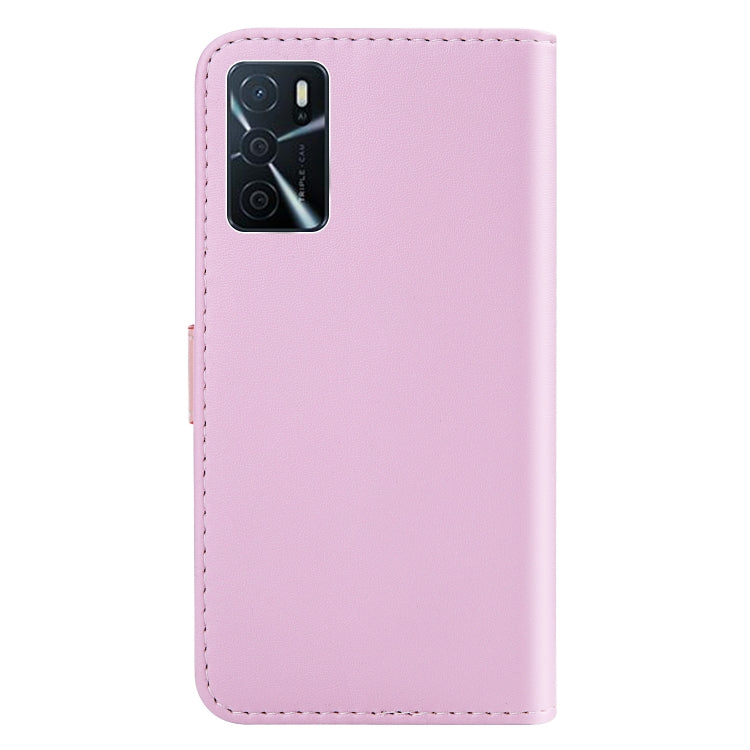 For OPPO A16 / A16s / A54s Tricolor Stitching Horizontal Flip Leather Phone Case