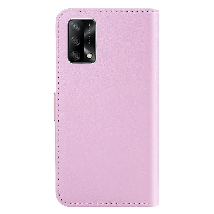 For OPPO A74 4G / F19 4G Tricolor Stitching Horizontal Flip Leather Phone Case