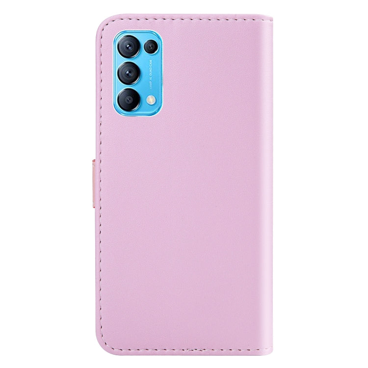 For OPPO Reno5 5G Tricolor Stitching Horizontal Flip Leather Phone Case