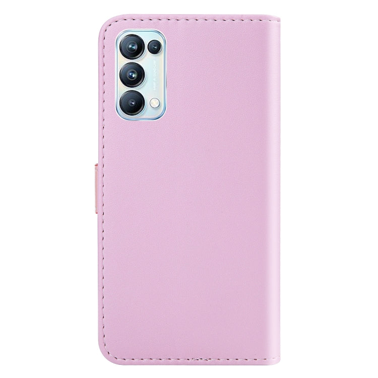 For OPPO Reno5 Pro 5G Tricolor Stitching Horizontal Flip Leather Phone Case