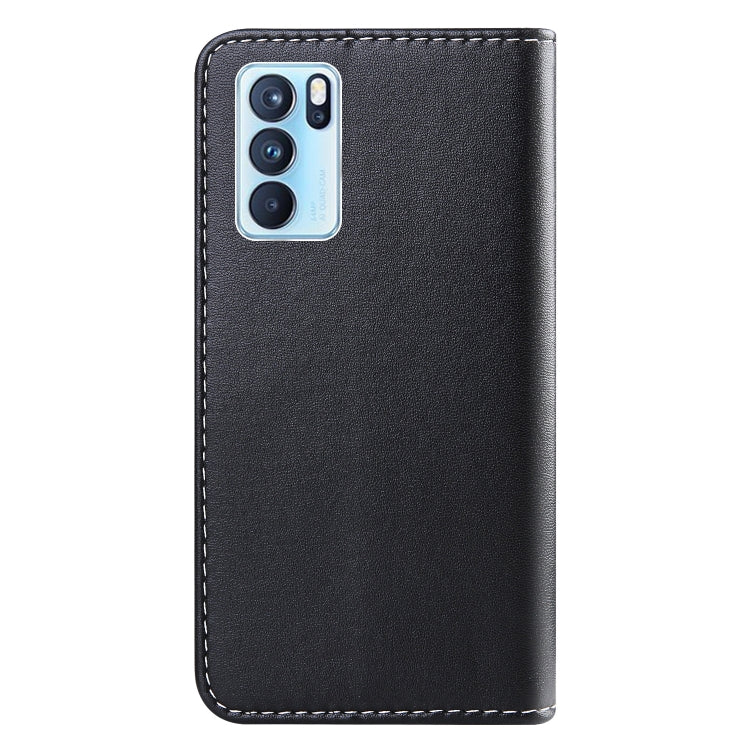 For OPPO Reno6 Pro 5G Tricolor Stitching Horizontal Flip Leather Phone Case