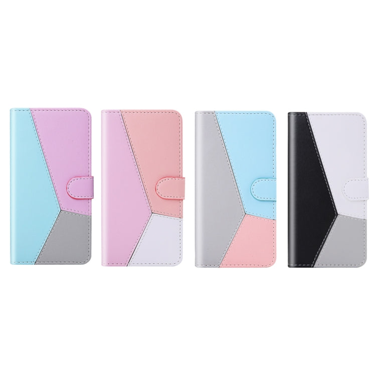 For OPPO Reno6 Pro 5G Tricolor Stitching Horizontal Flip Leather Phone Case