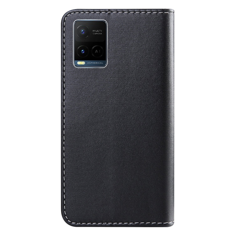 For vivo V21 Tricolor Stitching Horizontal Flip Leather Phone Case