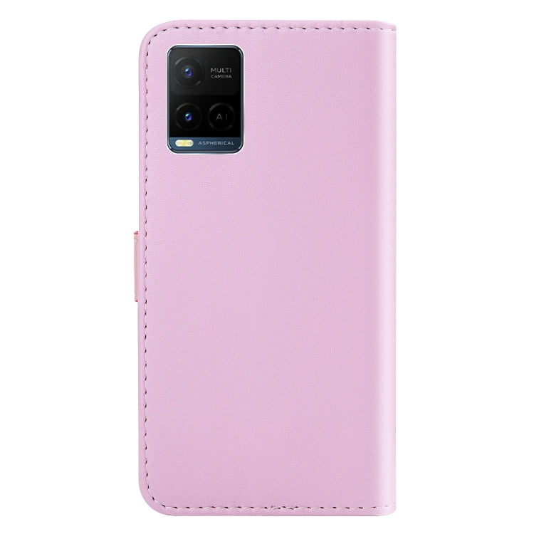 For vivo V21 Tricolor Stitching Horizontal Flip Leather Phone Case