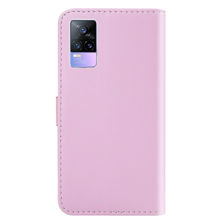 For vivo V21e 4G Tricolor Stitching Horizontal Flip Leather Phone Case