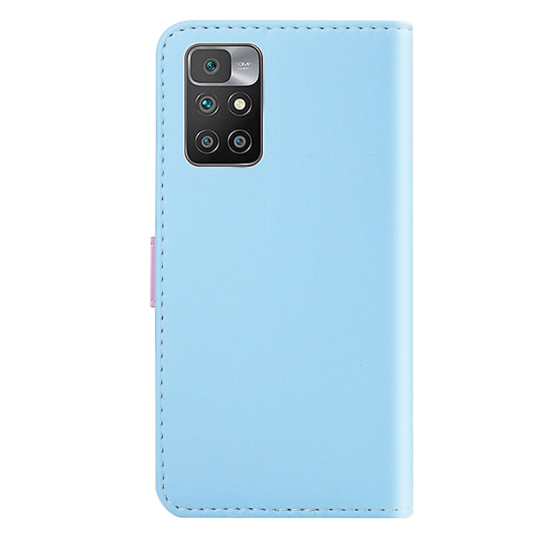 For Xiaomi Redmi 10 Tricolor Stitching Horizontal Flip Leather Phone Case