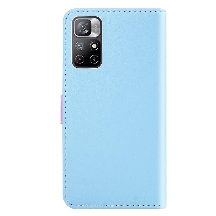 For Xiaomi Redmi Note 11 4G International Version Tricolor Stitching Horizontal Flip Leather Phone Case