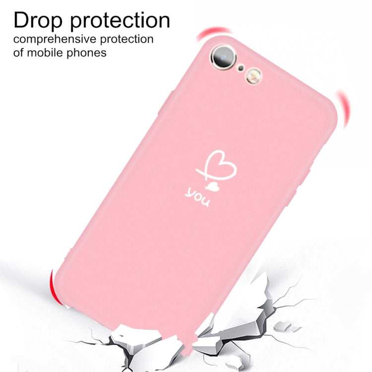 For iPhone 6s / 6 Love-heart Letter Pattern Colorful Frosted TPU Phone Protective Case
