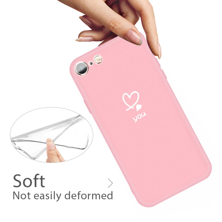 For iPhone 6s / 6 Love-heart Letter Pattern Colorful Frosted TPU Phone Protective Case