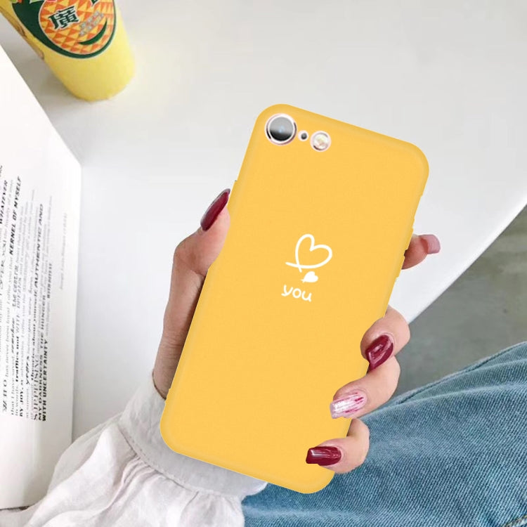 For iPhone 6s / 6 Love-heart Letter Pattern Colorful Frosted TPU Phone Protective Case