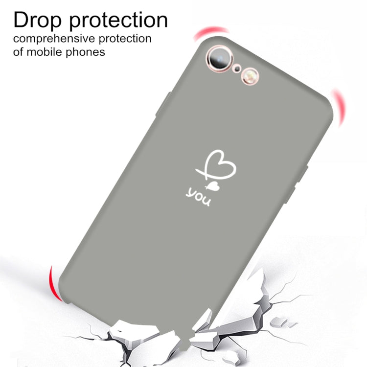 For iPhone 6s / 6 Love-heart Letter Pattern Colorful Frosted TPU Phone Protective Case