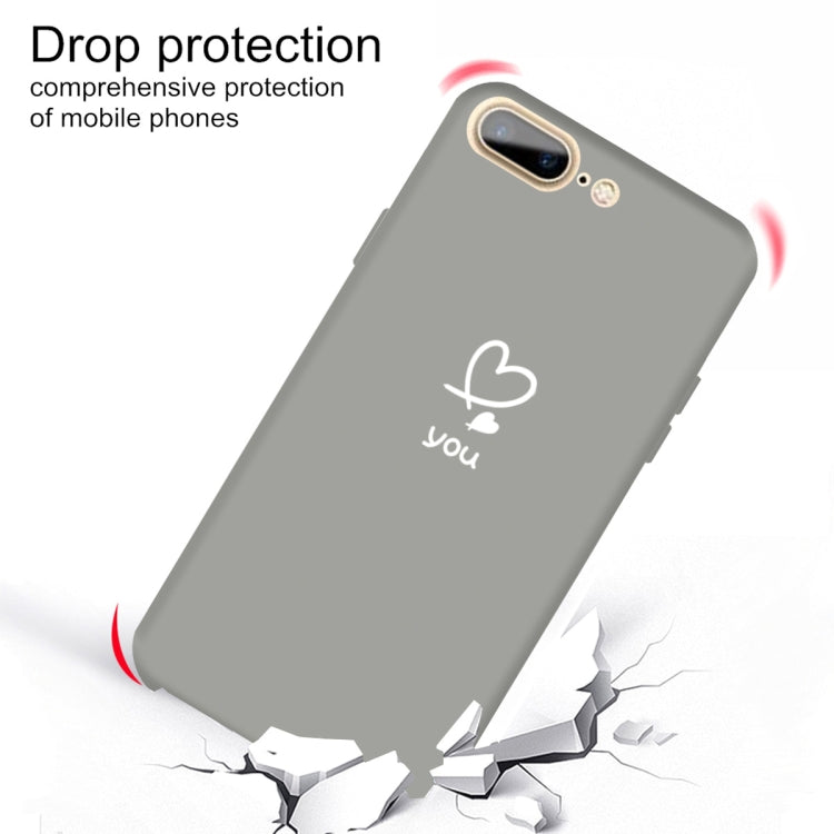 For iPhone 8 Plus / 7 Plus Love-heart Letter Pattern Colorful Frosted TPU Phone Protective Case