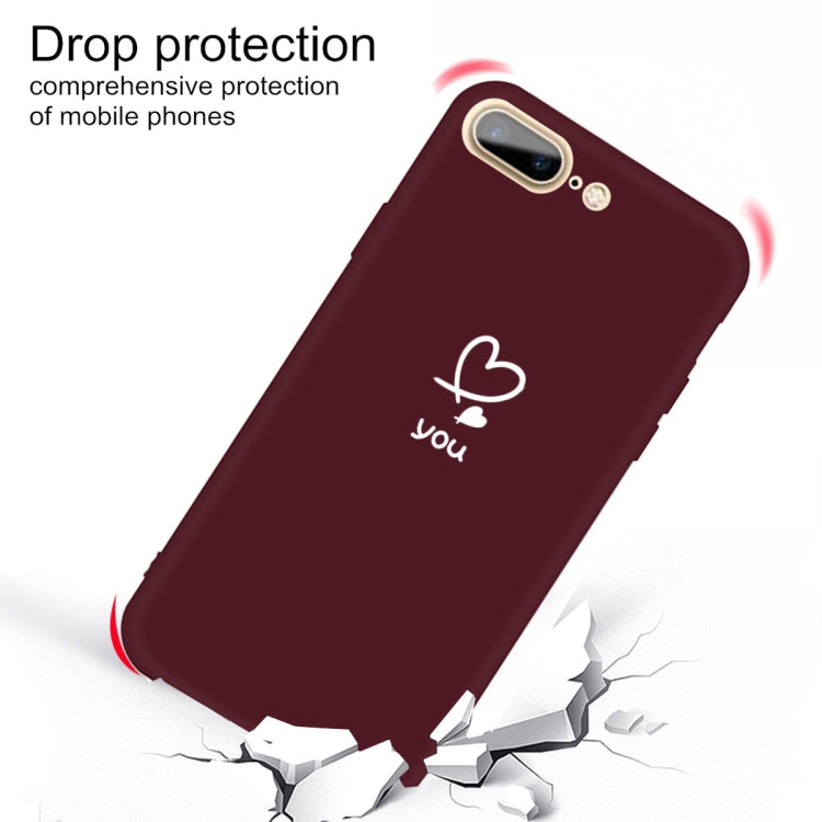 For iPhone 8 Plus / 7 Plus Love-heart Letter Pattern Colorful Frosted TPU Phone Protective Case