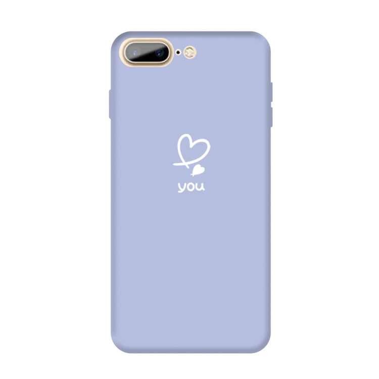 For iPhone 8 Plus / 7 Plus Love-heart Letter Pattern Colorful Frosted TPU Phone Protective Case