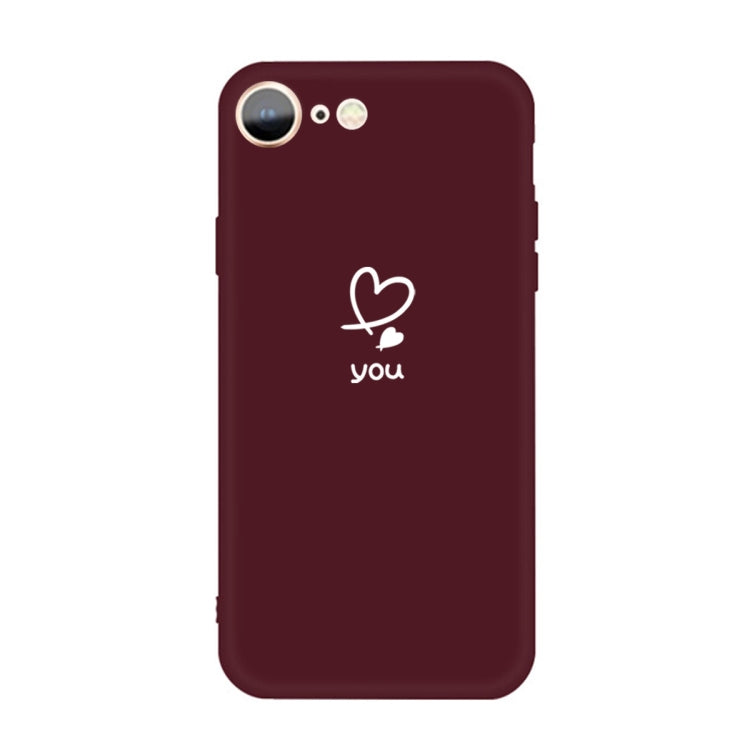 For iPhone SE 2022 / SE 2020 / 8 / 7 Love-heart Letter Pattern Colorful Frosted TPU Phone Protective Case