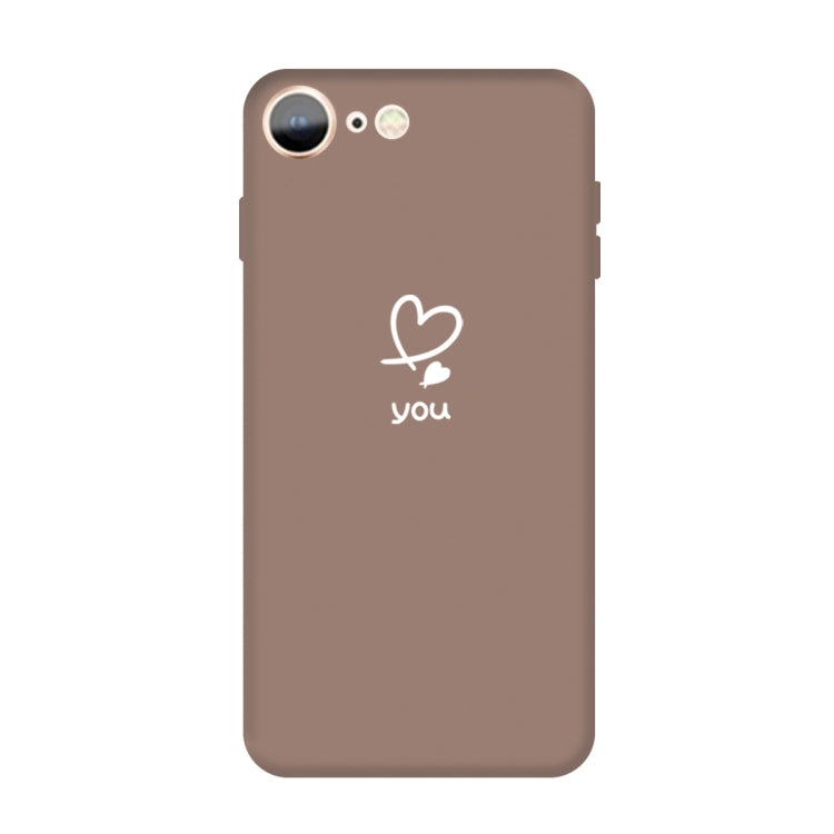 For iPhone SE 2022 / SE 2020 / 8 / 7 Love-heart Letter Pattern Colorful Frosted TPU Phone Protective Case